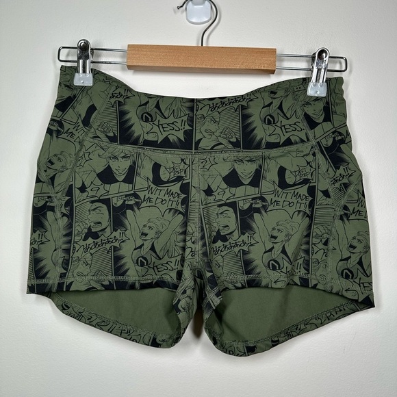 WIT Pants - WIT Training Green Comic Book Print Shorts Medium